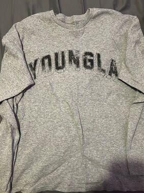 YoungLA Gray Pullover Hoodie-Style Sweatshirt